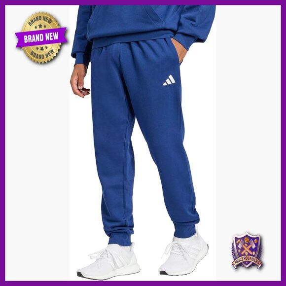 Men's Fleece Sweatpants with Drawstring Waist and Ribbed Cuffs